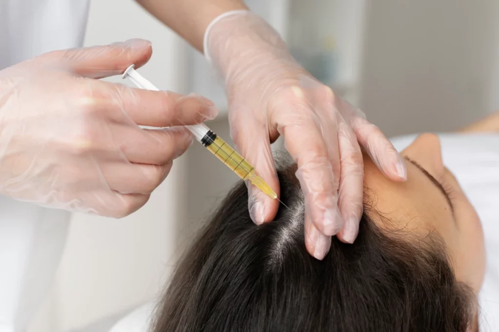 PRP platelet-rich plasma hair regrowth therapy session