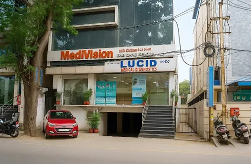 Ophthalmologist performing a slit-lamp eye examination at MediVision Eye Care Centre, Kukatpally