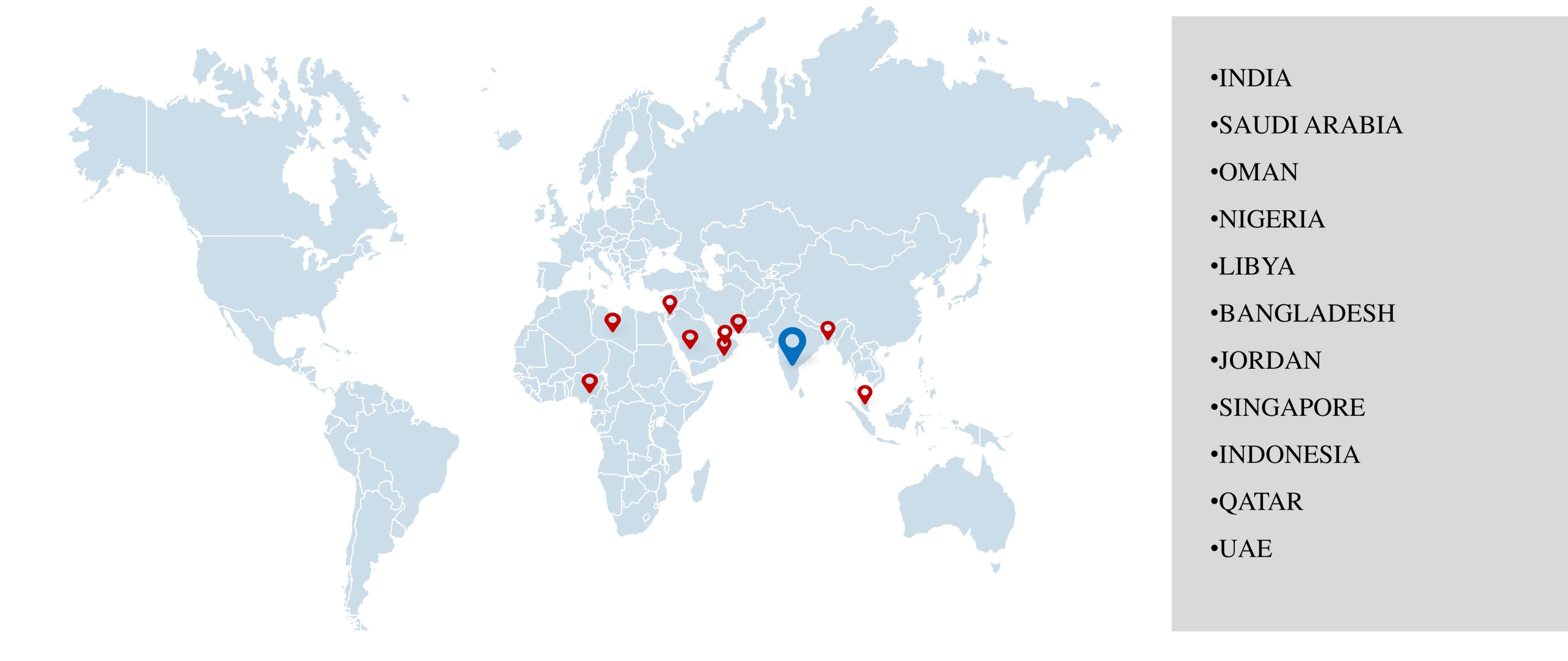 EFCO India global presence map