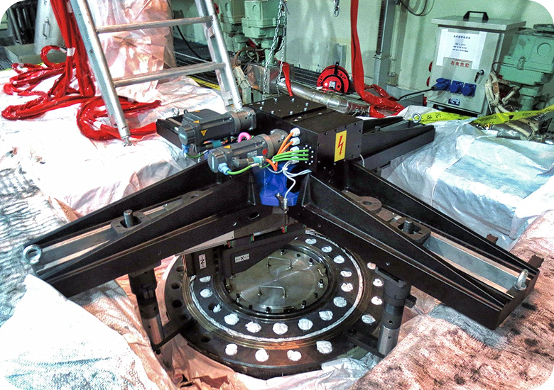 EFCO Portable Lathe in on-site operation